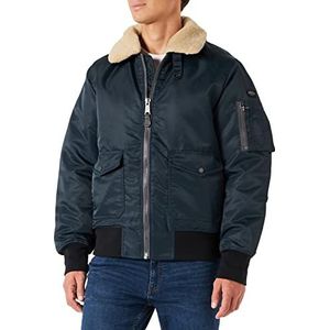 Schott NYC OHARS pilotenjack COL kunstbont, afneembaar, Schott, Navy/Beige, XXL Volwassenen