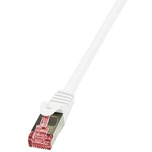 LogiLink CQ2021S Cat6 S/FTP patch kabel PrimeLine AWG27 PIMF LSZH wit 0, 50m, 5 stuks