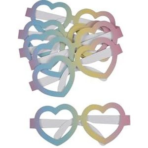 Homéa, Set van 6 paar brillen, hart, van papier, meerkleurig, regenboog