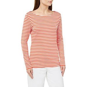 TOM TAILOR Dames T-shirt met lange mouwen 1036914, 32076 - Red Offwhite Stripe, 3XL