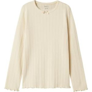 NAME IT Meisjes Nkfnolea Ls Slim Top Pb, perkamentbeige, 122-128