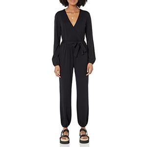 Amazon Essentials Gebreide jumpsuit voor dames (verkrijgbaar in grote maten), zwart, XS