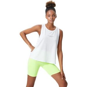 Koton Sporttanktop voor dames, mouwloos, met slogan-print, wit (000), XS