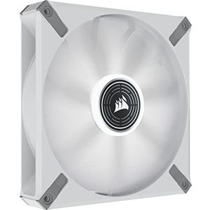 CORSAIR ML140 LED ELITE, 140 mm witte LED-fan met magnetische levitatie en AirGuide, enkele verpakking - Wit frame