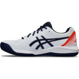 ASICS Gel Dedicate 8 Heren Clay Tennisschoenen, Wit Blauw Uitgestrekt, 43.5 EU