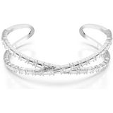 Swarovski Hyperbola cuff armband, Infinity, Wit, Rodium toplaag