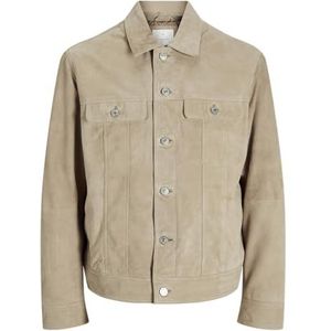 JACK & JONES Mannelijke kunstsuède jas kunstsuède jas, grijsbeige, XXL