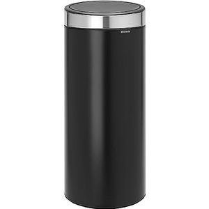 Brabantia Touch Bin Prullenbak - 30 liter - Matt Black/Matt Steel Fingerprint Proof deksel