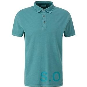 s.Oliver Poloshirt voor heren met labelprint, Petrol 6565, S