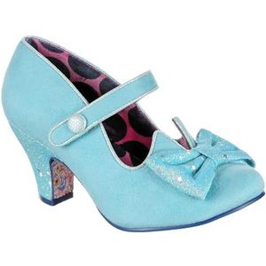 Irregular Choice Dames Piccolo Wide Fit Mary Jane Flat, Blauw, 5 UK Wide