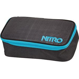 Nitro Pencil Case XL incl. Geo driehoekig & lesrooster, pennenetui, Blur-blue Trims, 34 x 12 x 7 cm, 1.36 Liter