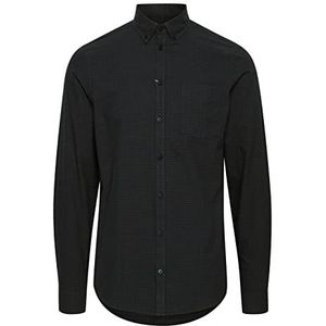 CASUAL FRIDAY Heren Anton LS BU klein geruit shirt hemd, 19000/Raven, L