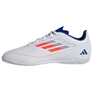 adidas Unisex F50 Club Football Boots Indoor voetbalschoenen, Cloud White Solar Red Lucid Blue, 48 2/3 EU