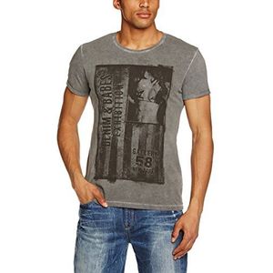 edc by ESPRIT Heren T-shirt ronde hals - Slim Fit 034CC2K036, grijs (grijs), L