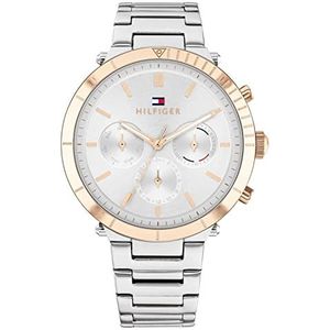 Tommy Hilfiger Analoog kwartshorloge voor dames en armband bundel, zilver, Eén maat, Horloge