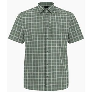 Jack Wolfskin Norbo S/S Shirt M Dress, Hedge Green Checks, XL Heren, Hedge Green Checks, XL