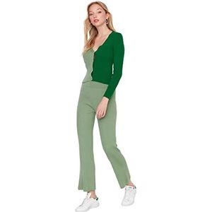 Trendyol Vrouwen Plain Dunne Gebreide Vest-Broek Tweedelige Set, Lichtgroen, L