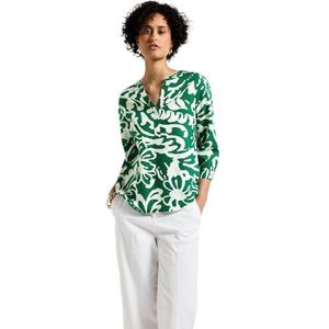 Street One - Blouse - Grafisch Patroon - Lichtgewicht - Mix van Linnen en Katoen