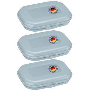 Westmark 3x lunchbox/snackbox, met kliksluiting, hoogte: ca. 3,7 cm, kunststof, Mini, blauw, 235122EB