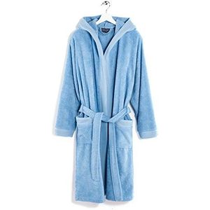 Caleffi 64408 - badjas met capuchon Gim, katoen, maat XL-XXL, lichtblauw