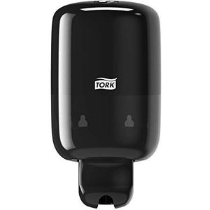 Tork Mini Vloeibare Zeep- en Huidverzorgings Dispenser Zwart S2, Compact ontwerp, Ook geschikt voor crèmes, lotions en desinfecterende handgel, 561008