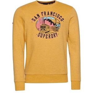 Superdry Vintage City Souvenir Crew Ub Sweatshirt voor heren, Desert Ochre Yellow Marl, M