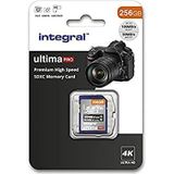 Integral 256 GB SD-kaart 4K Ultra HD-video High Speed SDXC V30 UHS-I U3 Class 10 geheugenkaart tot 100 MB/s, kleur kan variëren