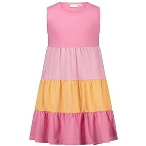 SALT AND PEPPER BY KIDS PARK Girls Jersey Dress Colour Bloc, Flamingo Rose, 140