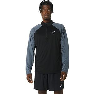 ASICS 2011C732-001 ICON LS 1/2 Zip Sweatshirt Heren Performance Black/Carrier Grey Maat L, Performance-zwart/carrier-grijs, L