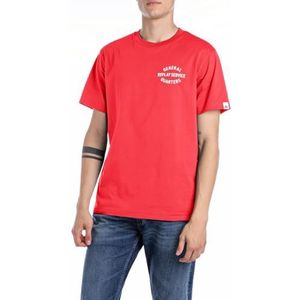 Replay Heren regular fit T-shirt van katoen, 663 Imperial Red, M