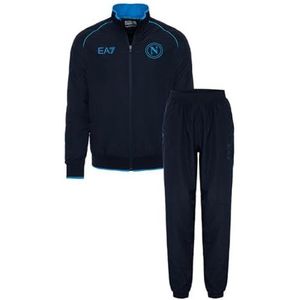 SSC NAPOLI Blauw lichtgewicht trainingspak voor jongens, EA7, officieel product, SSCN-logo, zomer, zijzakken, ritssluiting, 6 jaar