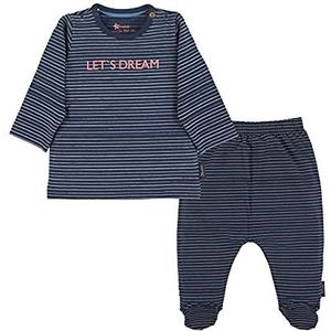 Sterntaler Unisex baby set lange mouwen shirt en broek gestreept, marineblauw, 68 cm