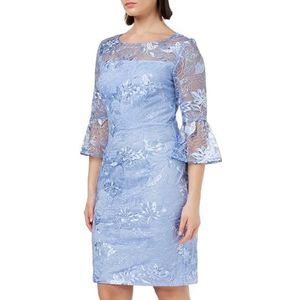 Gina Bacconi Cocktailjurk, geborduurde pailletten, kanten jurk, Hydrangea, 40