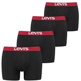 Levi's Solid Basic boxershort voor heren, zwart/rood, S