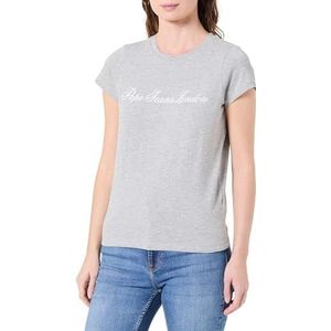 Pepe Jeans Dames W Basic Stretch Logo T-shirt, Grijs (mergel grijs), M