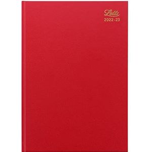 Letts Standard A4 Academisch 22-23 weken om 13 maanden dagboek te bekijken - rood