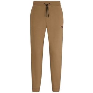 HUGO Drokko joggingbroek voor heren, met monogram-print en gestreepte tape, Open Brown242, M