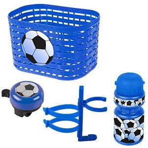 Ventura Unisex - Babysoccer accessoireset voor kinderfiets, mand, bel, drinkfles, blauw