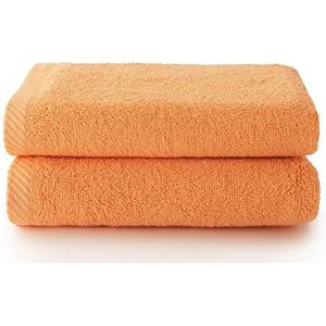 Top Towel Plus - grote badhanddoeken - badhanddoeken - 2 handdoeken of washandjes - 50 x 100 cm - 100% katoen - papaya