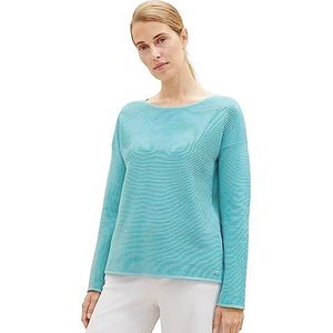 TOM TAILOR Basic Ottoman Pullover voor dames, 10426-zomer Teal, M