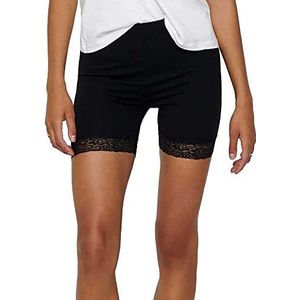 ONLY Vrouwelijke shorts met kant, zwart, XS