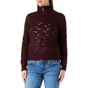 Q/S designed by Trui met lange mouwen, regular fit, dames, Donkerrood Melange, M