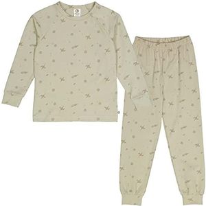 Müsli by Green Cotton Pyjama voor jongens, L/S T Print Pajama Set, Desert Green/Cashew, 134 cm