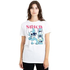 Disney Lilo en Stitch 100 Kisses dames klassiek T-shirt, wit, klein, Wit, S