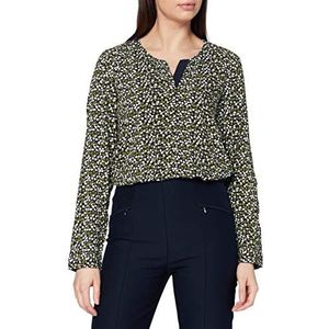 TOM TAILOR Dames Henley blouse met patroon 1021097, 24662 - Navy Green Floral Design, 32