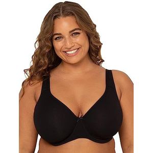 Fruit of the Loom Women's Fit for Me Collection: Plus-Size Unlined Underwire Bra-Cotton Comfort & Pinch-Free Straps, Black Hue, 38G