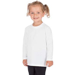 Trigema T-shirt met lange mouwen van katoen, wit (wit 001), 116 cm