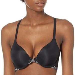 Maidenform Dames One Fab Fit Volledige dekking Licht Gewatteerde Racerback Onderdraad T-Shirt BH 07112, Zwart/Eiffel Grijs, 38B