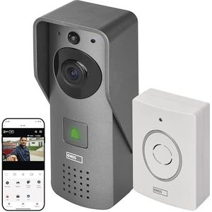 EMOS GoSmart Video-deurbel IP-09D CLOC met wifi en app, waterdichte Smart Home videobel, 1080p camera-eenheid, bel en voeding, deurslotbediening, compatibel met Alexa, Google Assistant