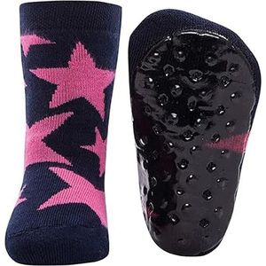 Ewers stopper sokken sterren, sokken met antislipzool voor meisjes en jongens, antislip sokken met rubberen zool, MADE IN GERMANY, 1 paar antislip kindersokken, roze, maat 18-19